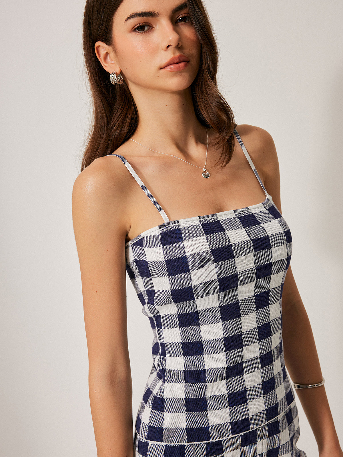 Checkerboard Knit Shorts Set for Casual Summer Wear