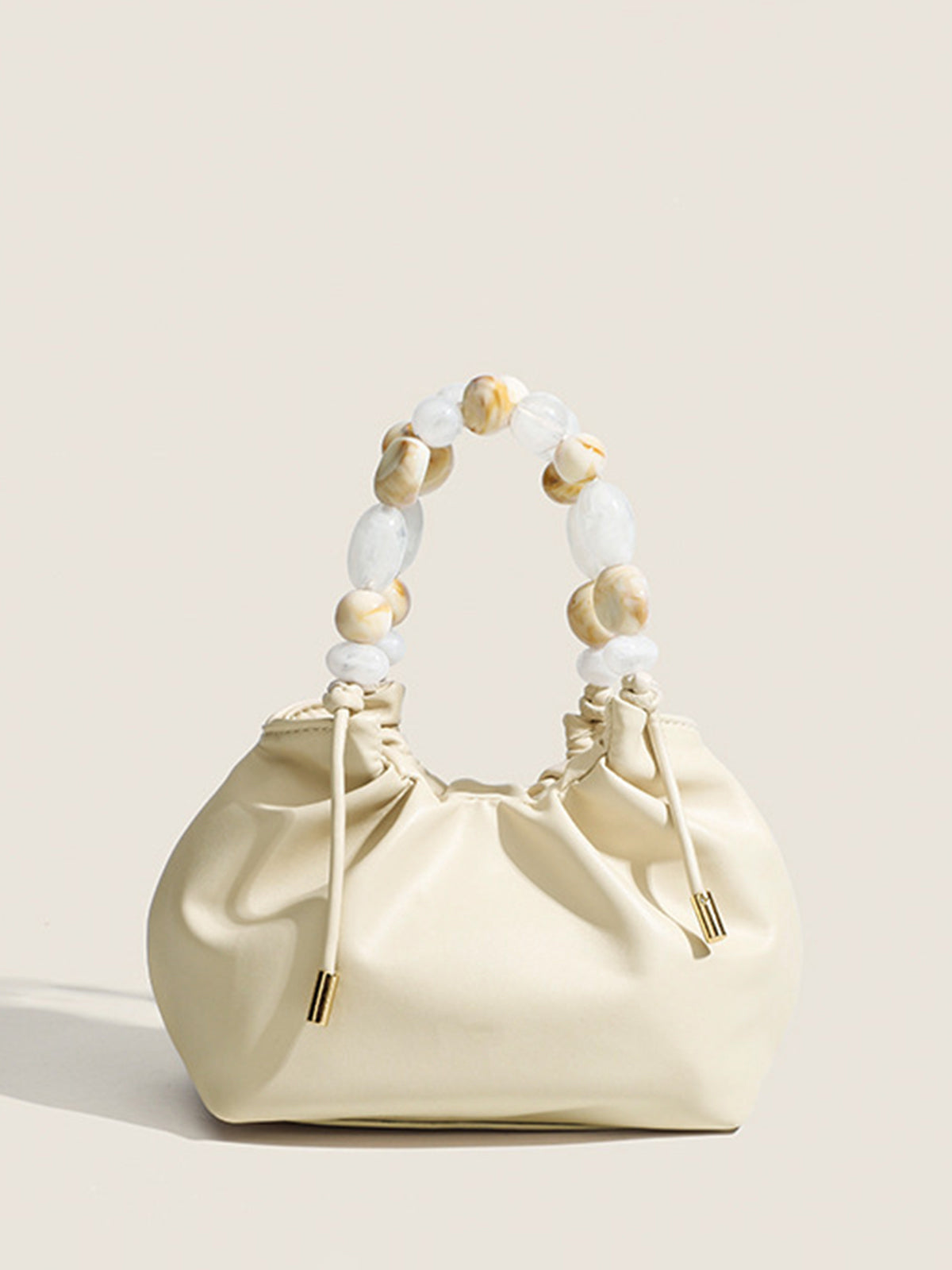 Pastel Beaded Handle Hobo Bag Fashion Everyday Carry Accessory