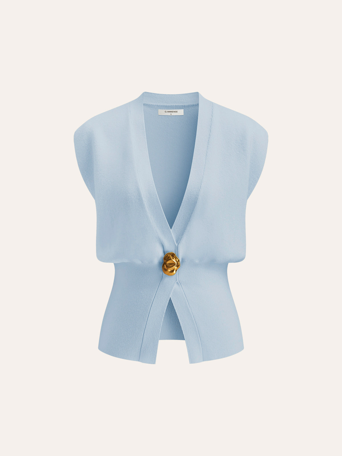 V-Neck Buttoned Detail Sweater Vest - Casual Knitwear for All Seasons