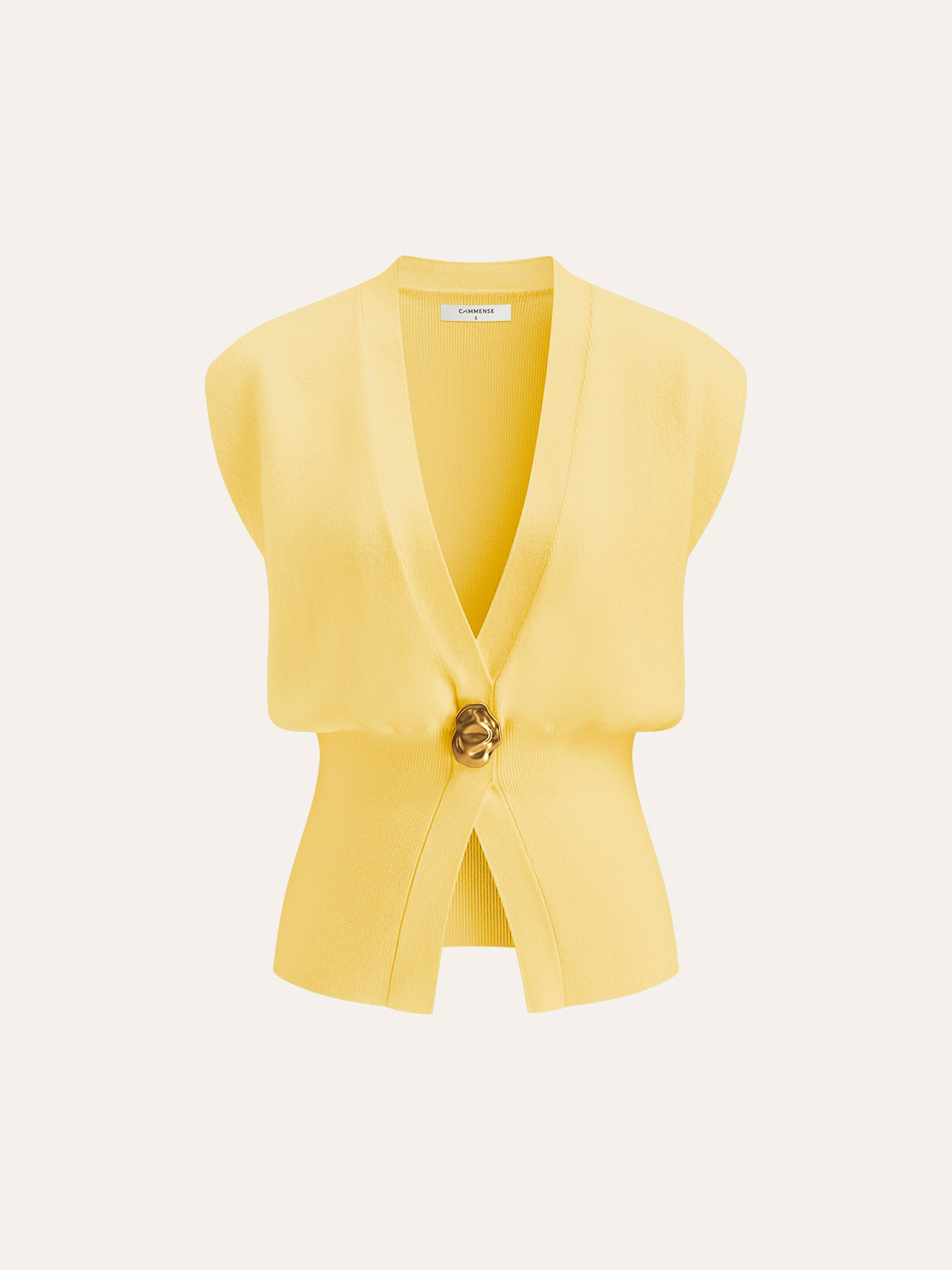 V-Neck Buttoned Detail Sweater Vest - Casual Knitwear for All Seasons
