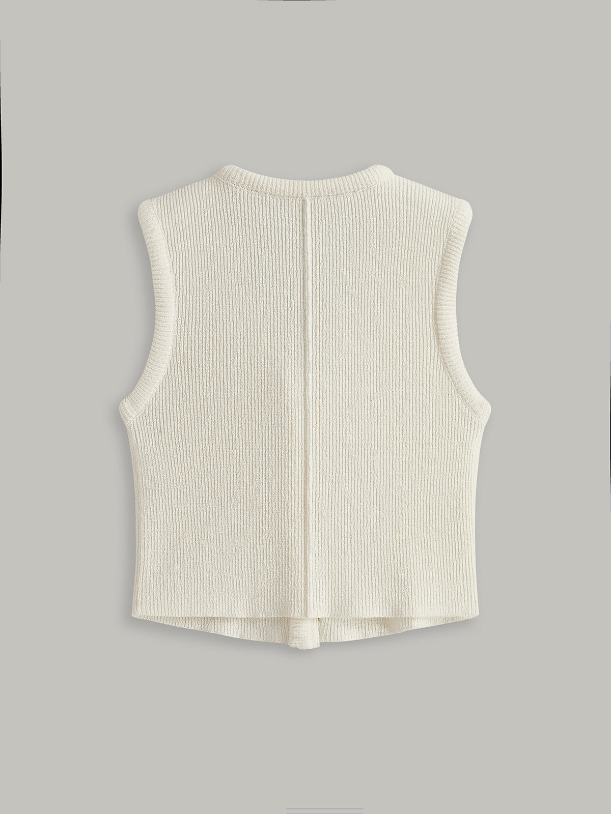 Button Front Sweater Vest with V-Neck Casual Fit