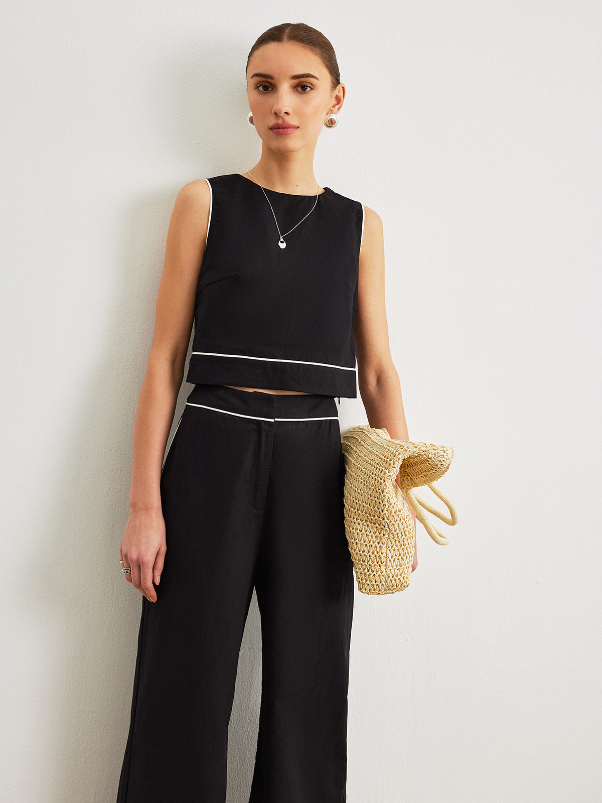 Cotton & Linen Pants Set With Pockets, Comfortable Lightweight Summer Wear