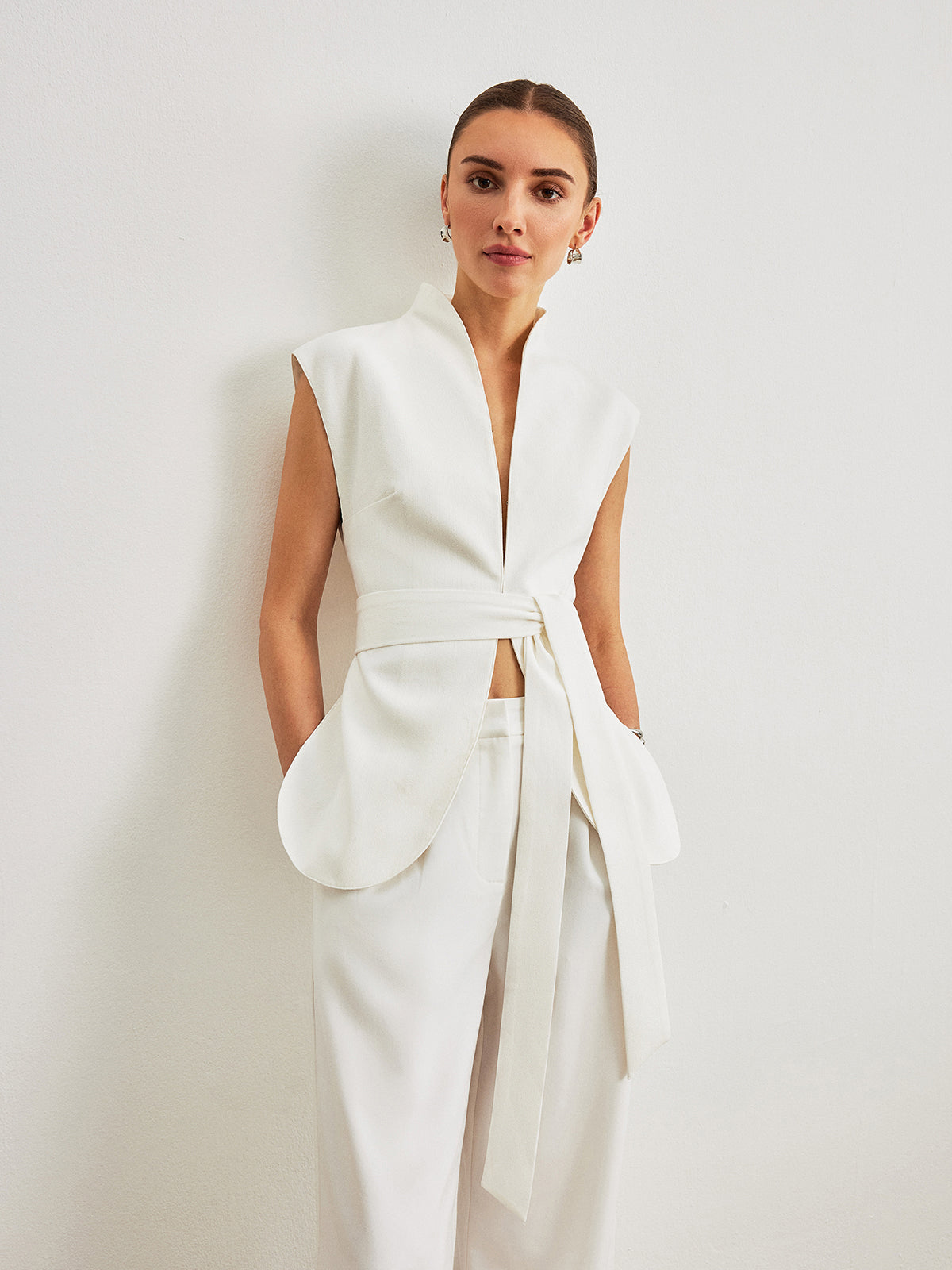 Belted Peplum Top for Women Casual Wear