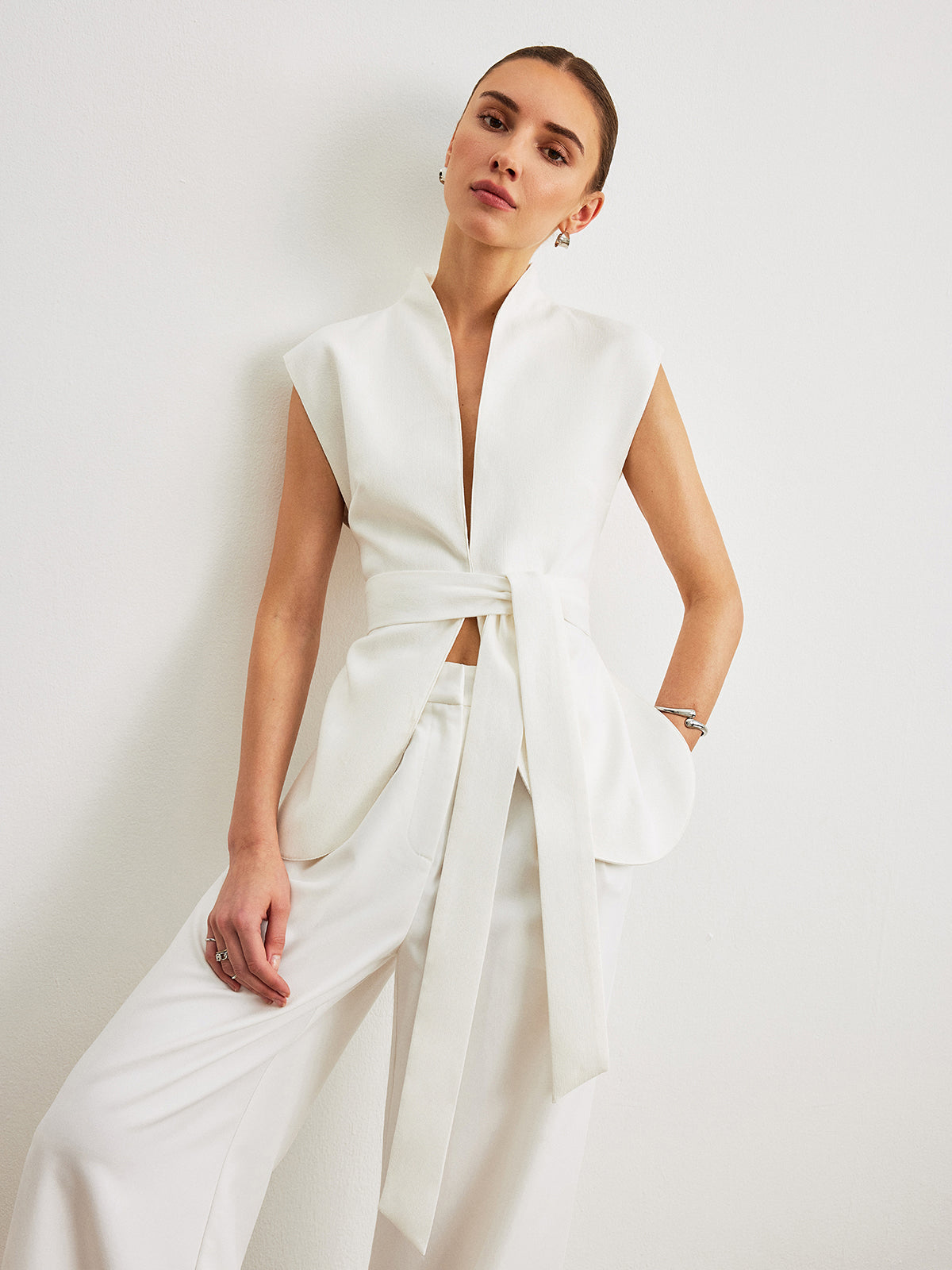 Belted Peplum Top for Women Casual Wear