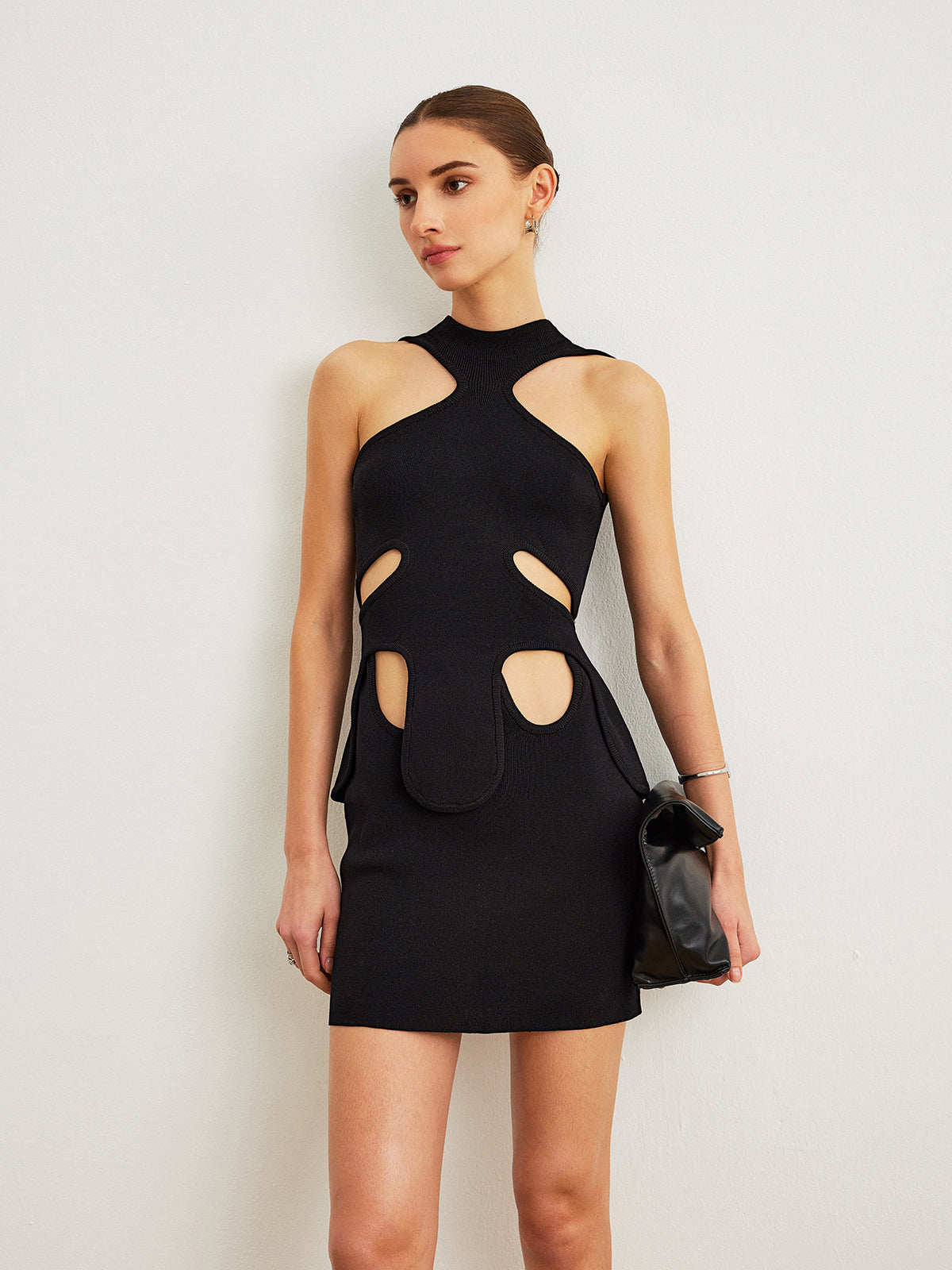 Cut-Out Halter Dress for Evening Events and Dinners