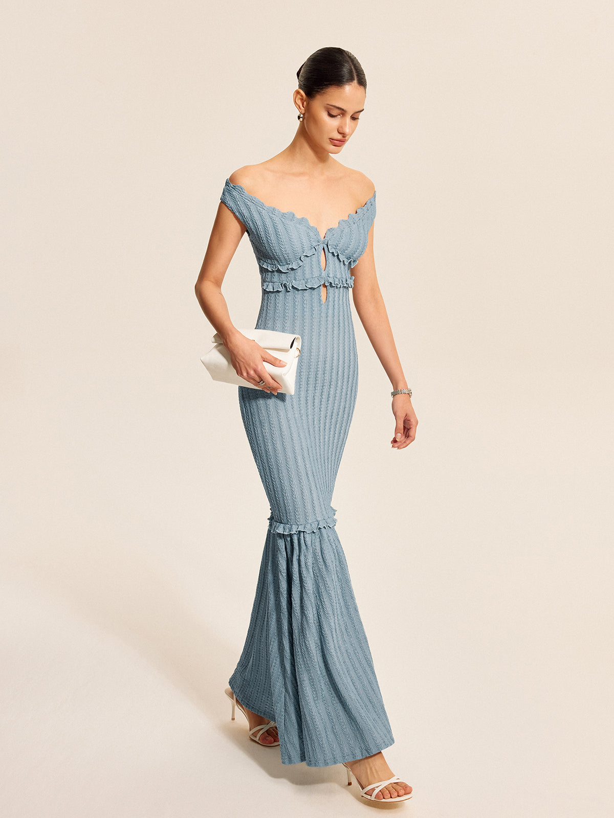 Off-Shoulder Ruffle Detail Dress Elegant Summer Style for Women