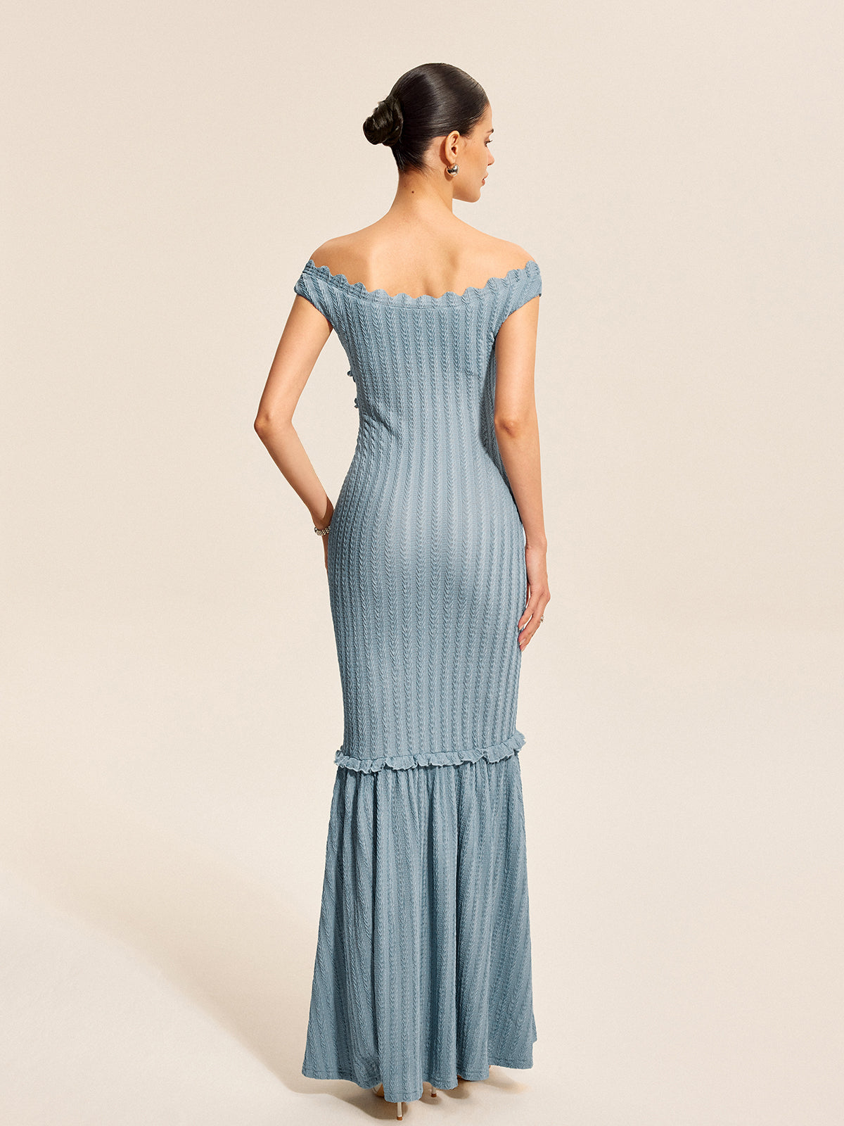 Off-Shoulder Ruffle Detail Dress Elegant Summer Style for Women