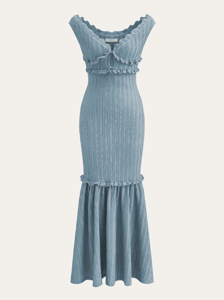 Off-Shoulder Ruffle Detail Dress Elegant Summer Style for Women
