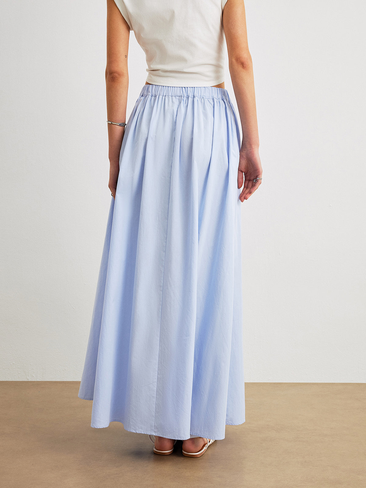 Cotton A-Line Midi Skirt With Pockets Perfect for Everyday Wear