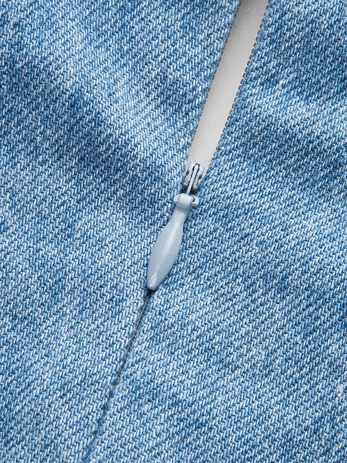 Halter Neck Buckle Detail Denim Dress with Adjustable Strap