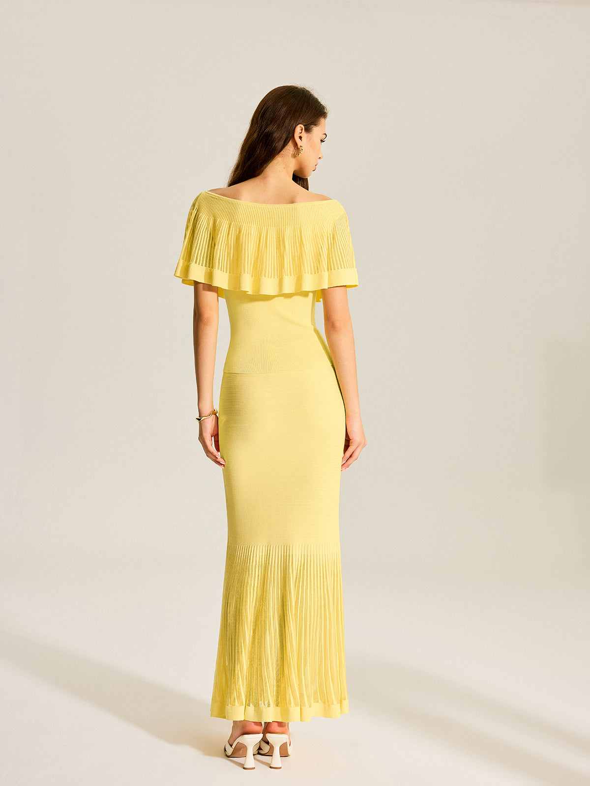 Tulle-Paneled Knitted Skirt | Elegant A-Line Midi Design