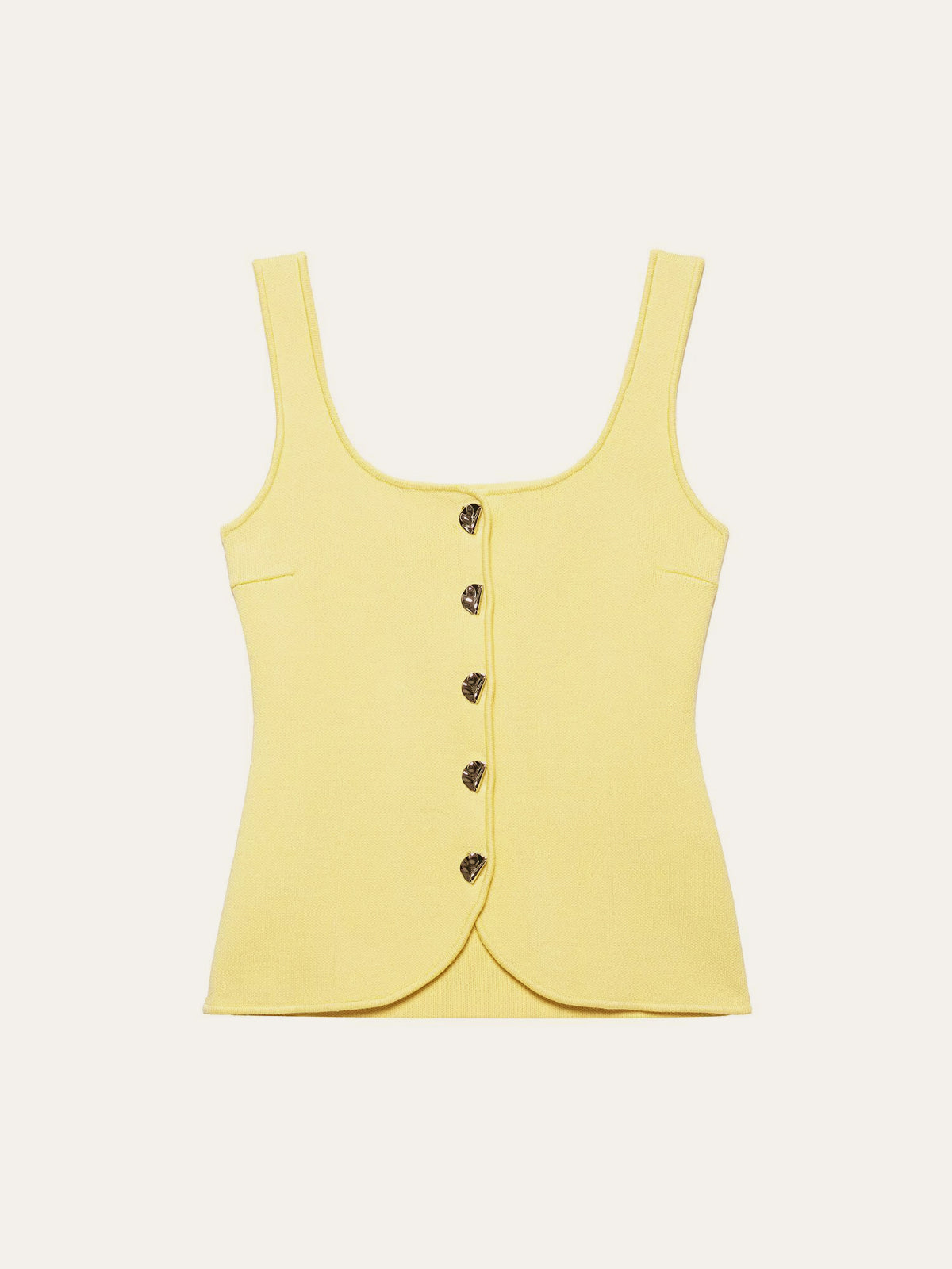 Curved Hem Ribbed Knit Vest Layering Essential