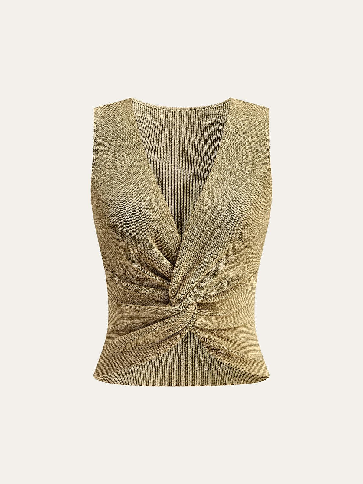 Knit Twist-Front Tank Top Lightweight Summer Casual