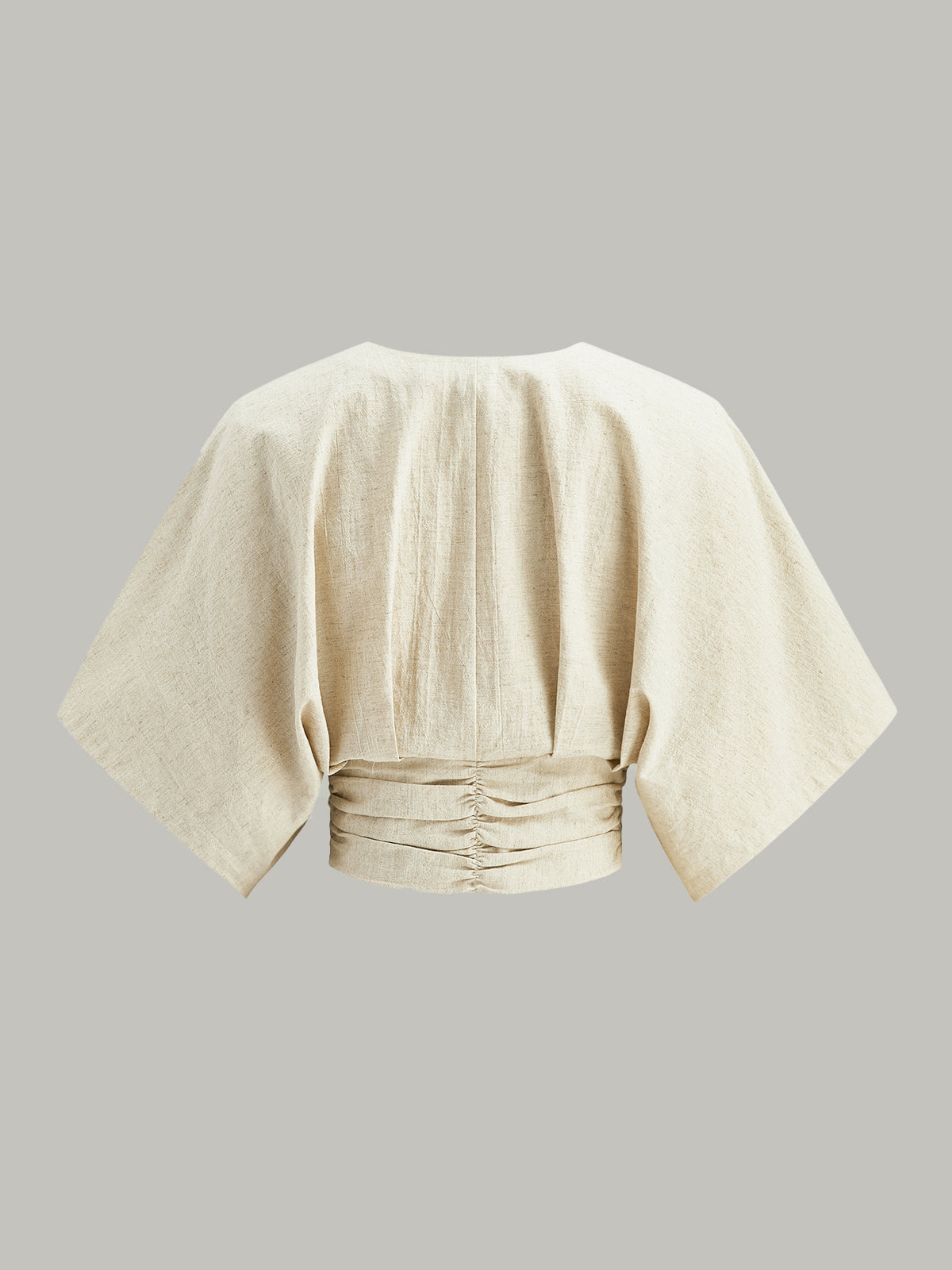 Cotton & Linen Kimono Sleeve Button Top Casual Lightweight Breathable