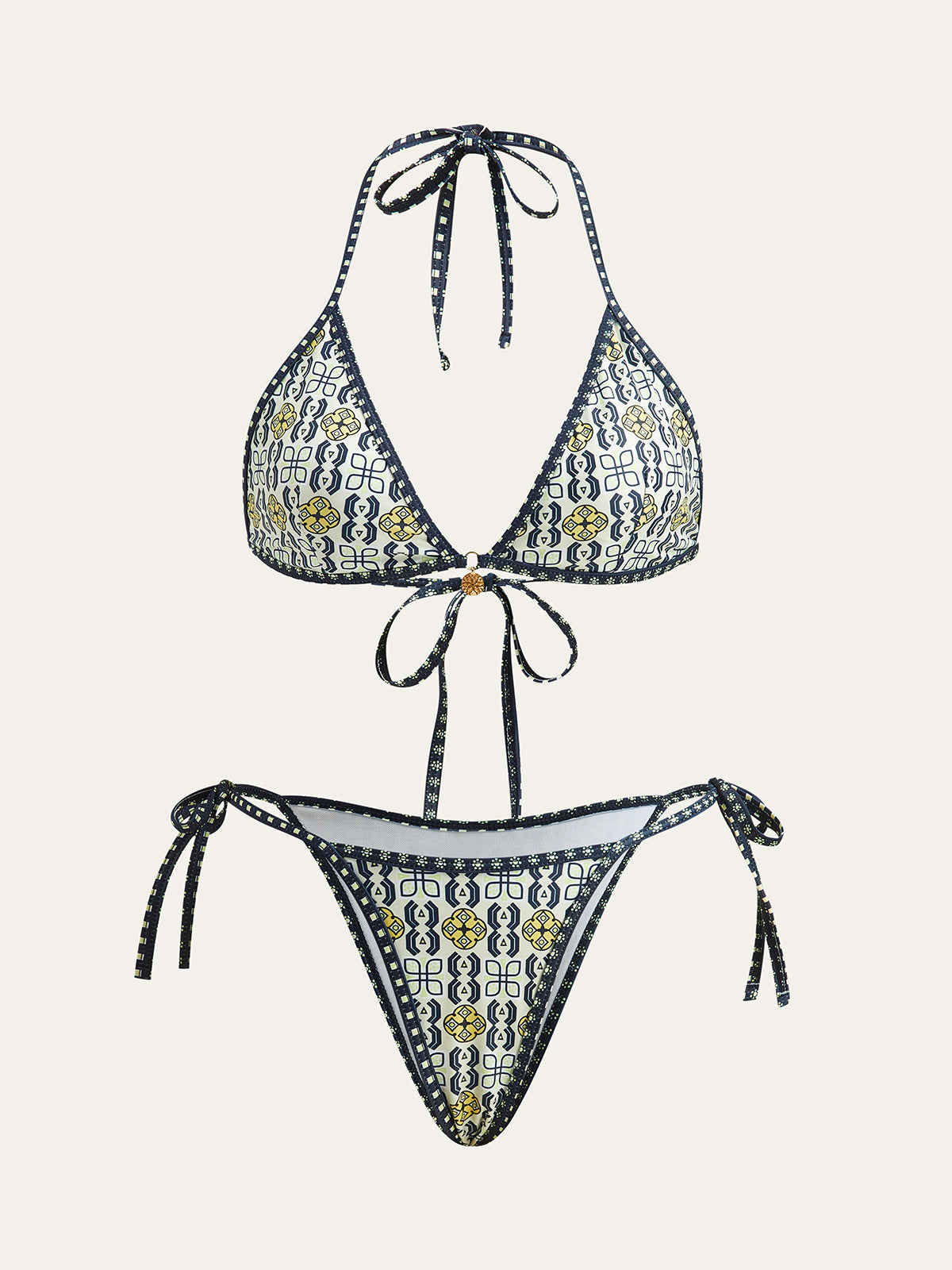 Patterned Halter Bikini Set for Summer Beachwear
