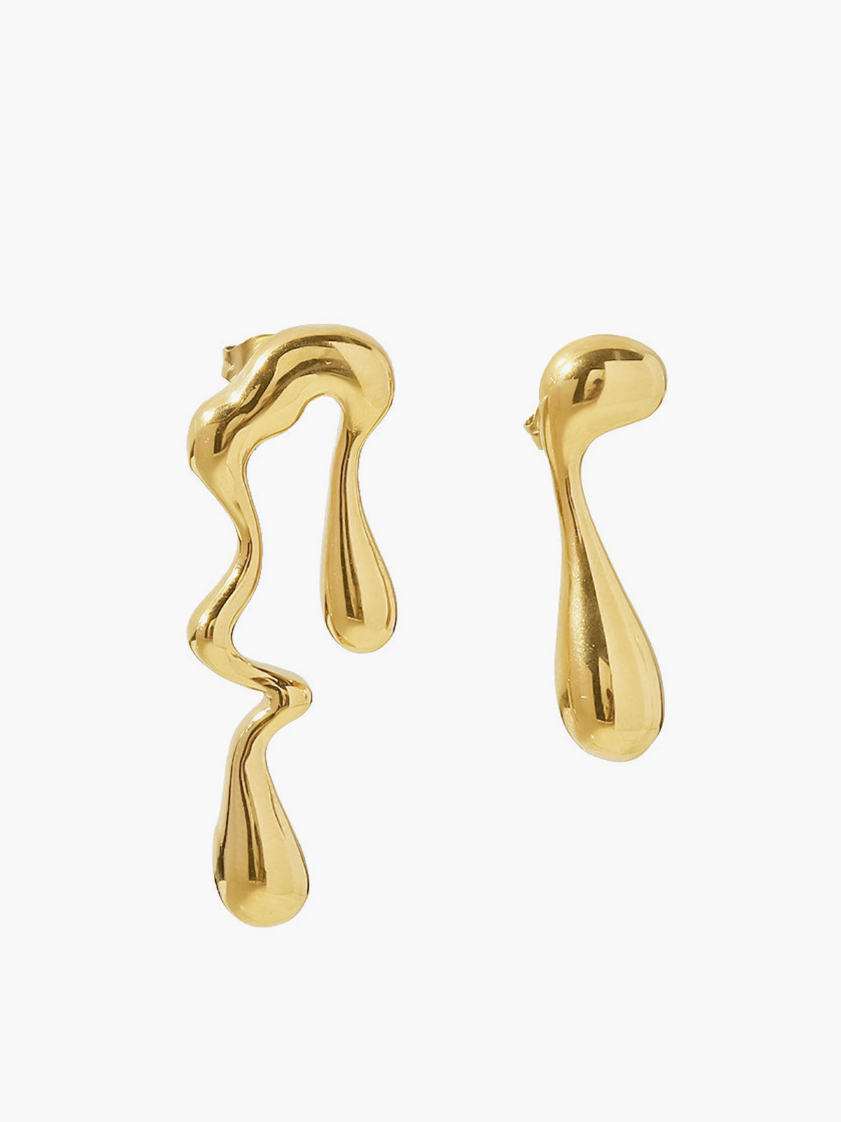 Asymmetrical Water Drop Earrings Handcrafted Unique Design