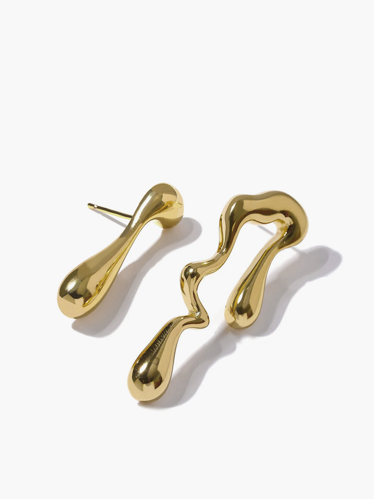 Asymmetrical Water Drop Earrings Handcrafted Unique Design