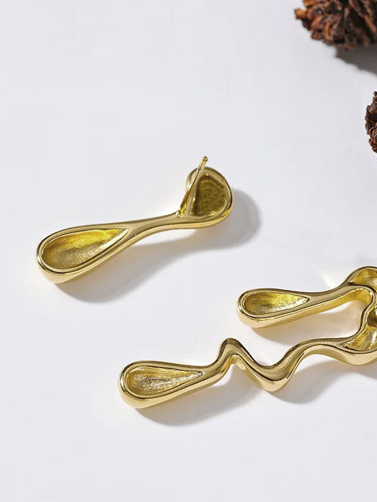 Asymmetrical Water Drop Earrings Handcrafted Unique Design