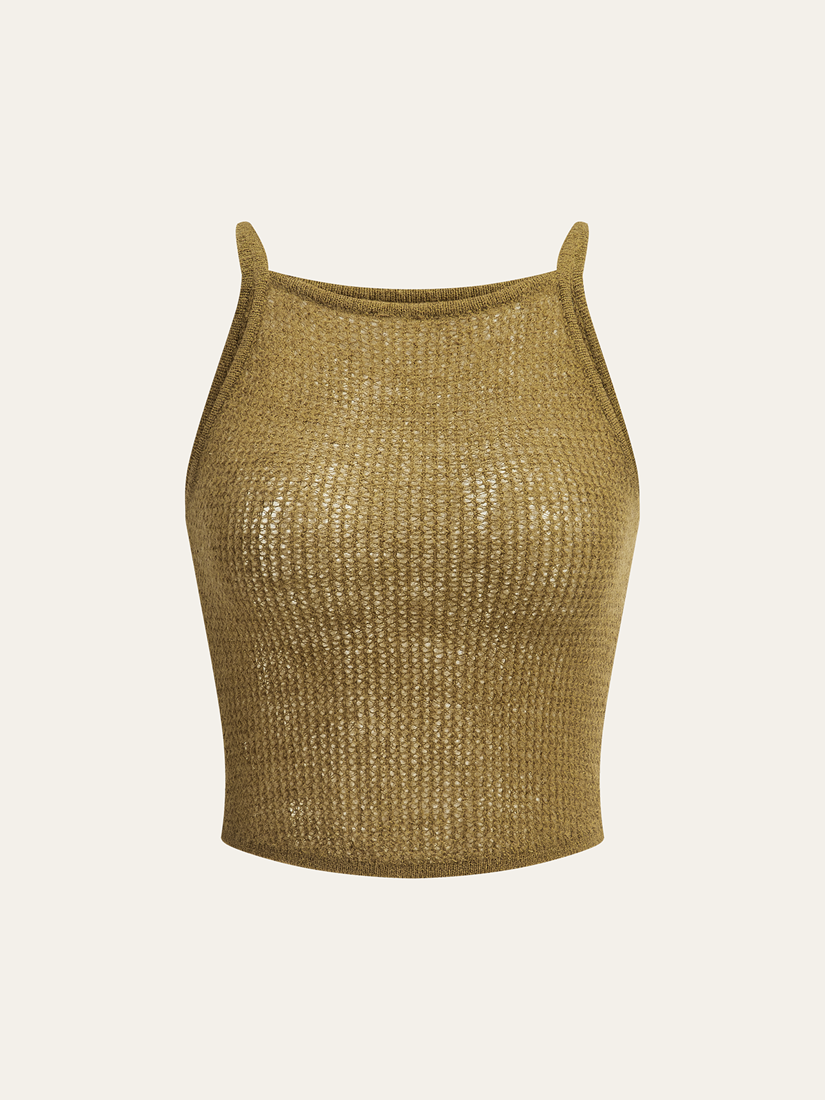 Semi-Sheer Knit Crop Top for Women Comfort Fit