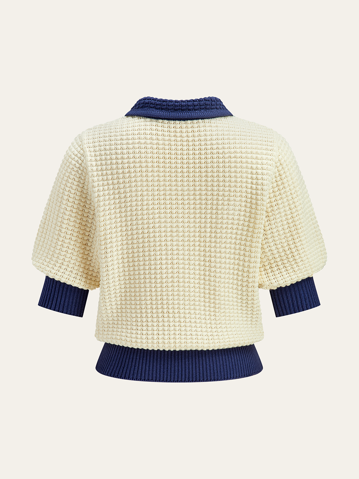 Crochet-Knit Polo Top for Women Casual Wear