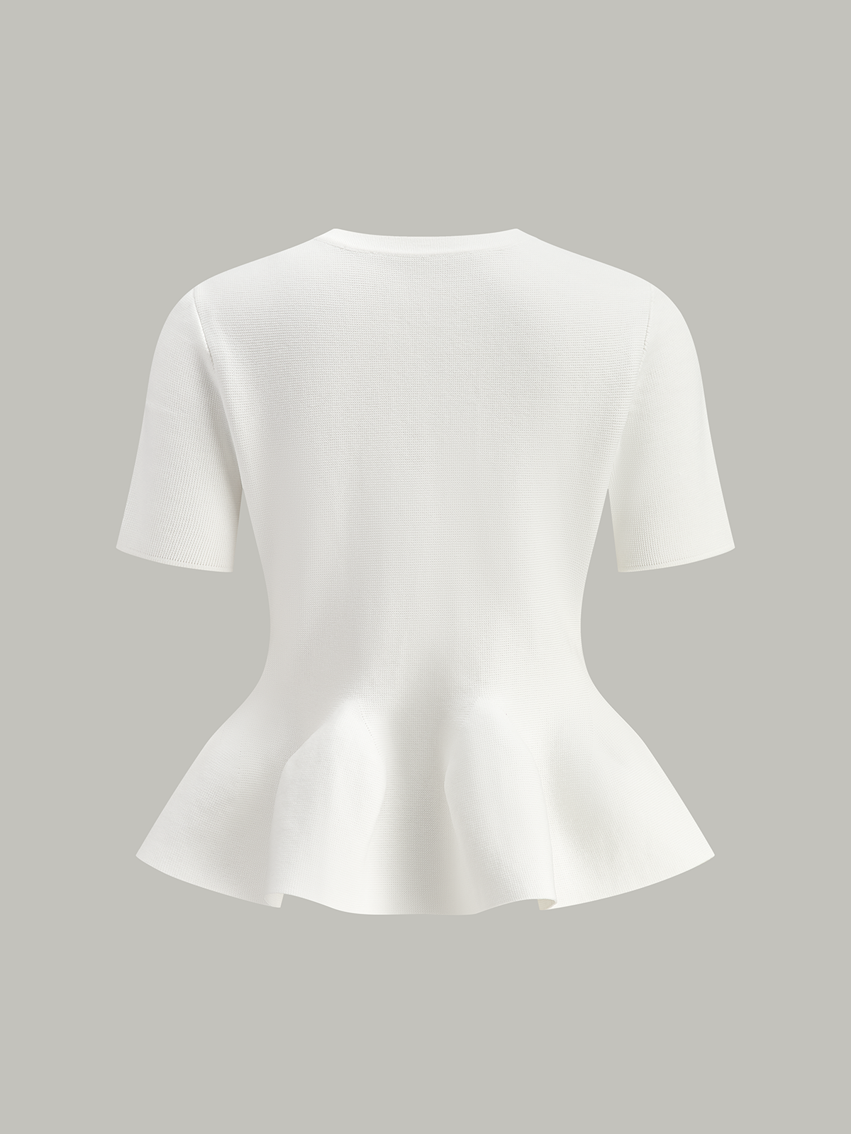 Short-Sleeved Peplum Cardigan with Button Front Closure