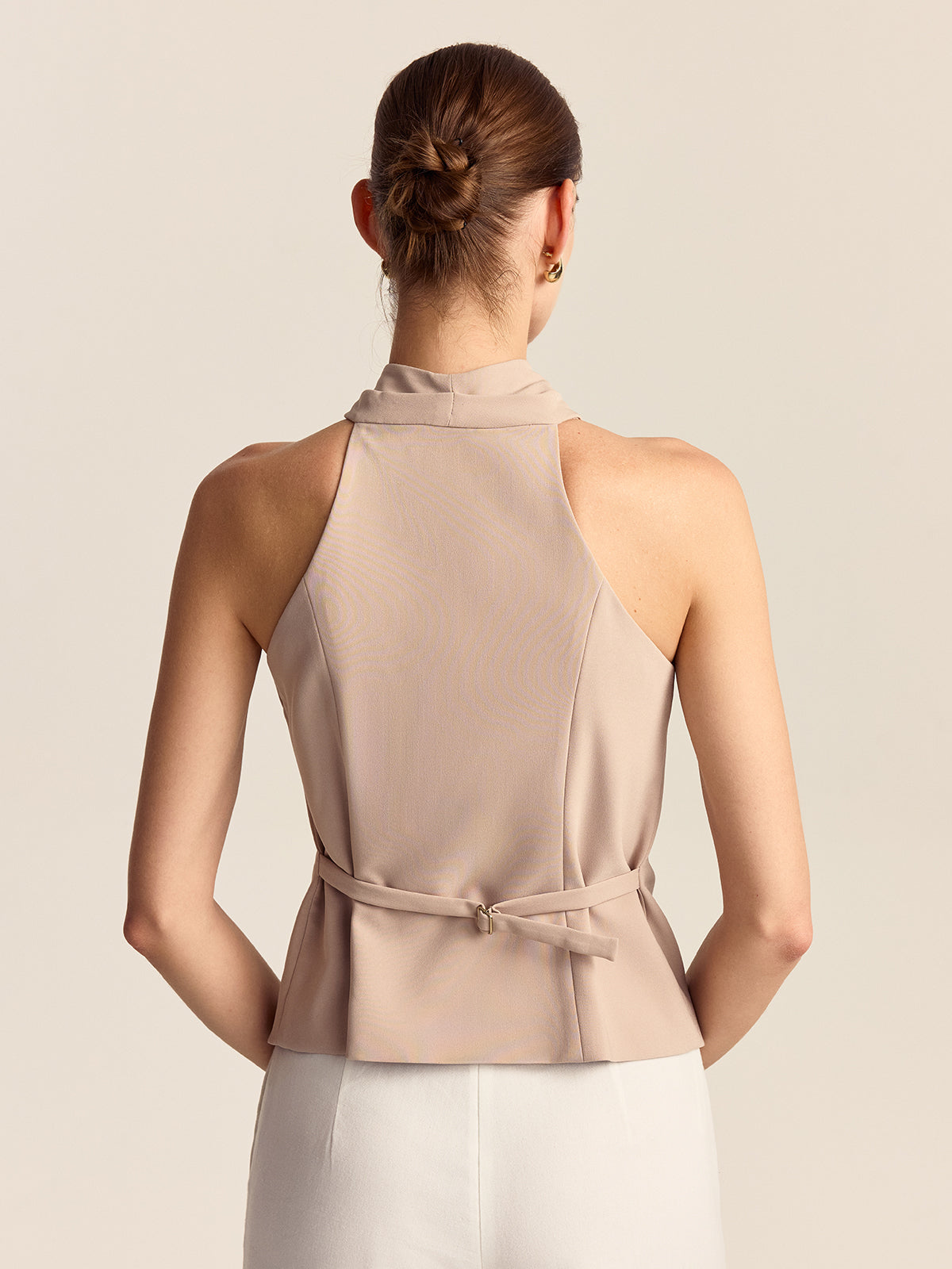 Cross-Front Halter Top for Summer Casual Wear