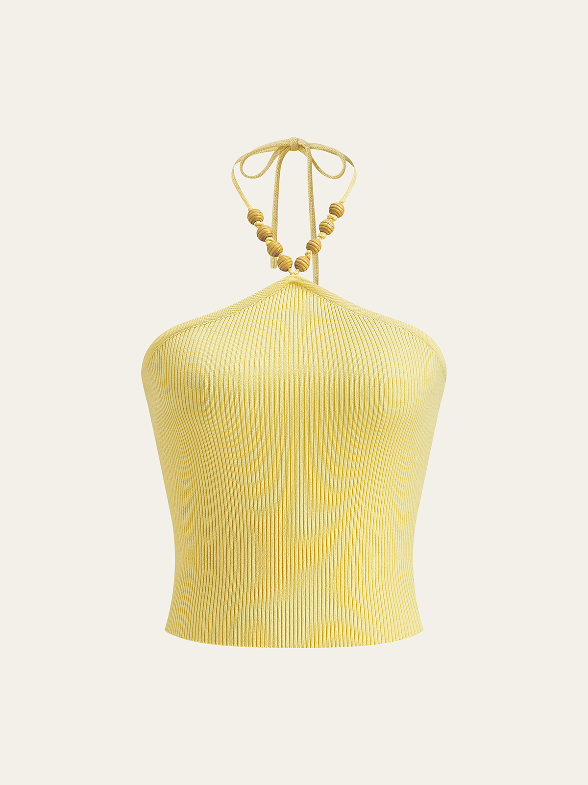 Ribbed Knit Halter Crop Top Stylish Summer Casual Wear