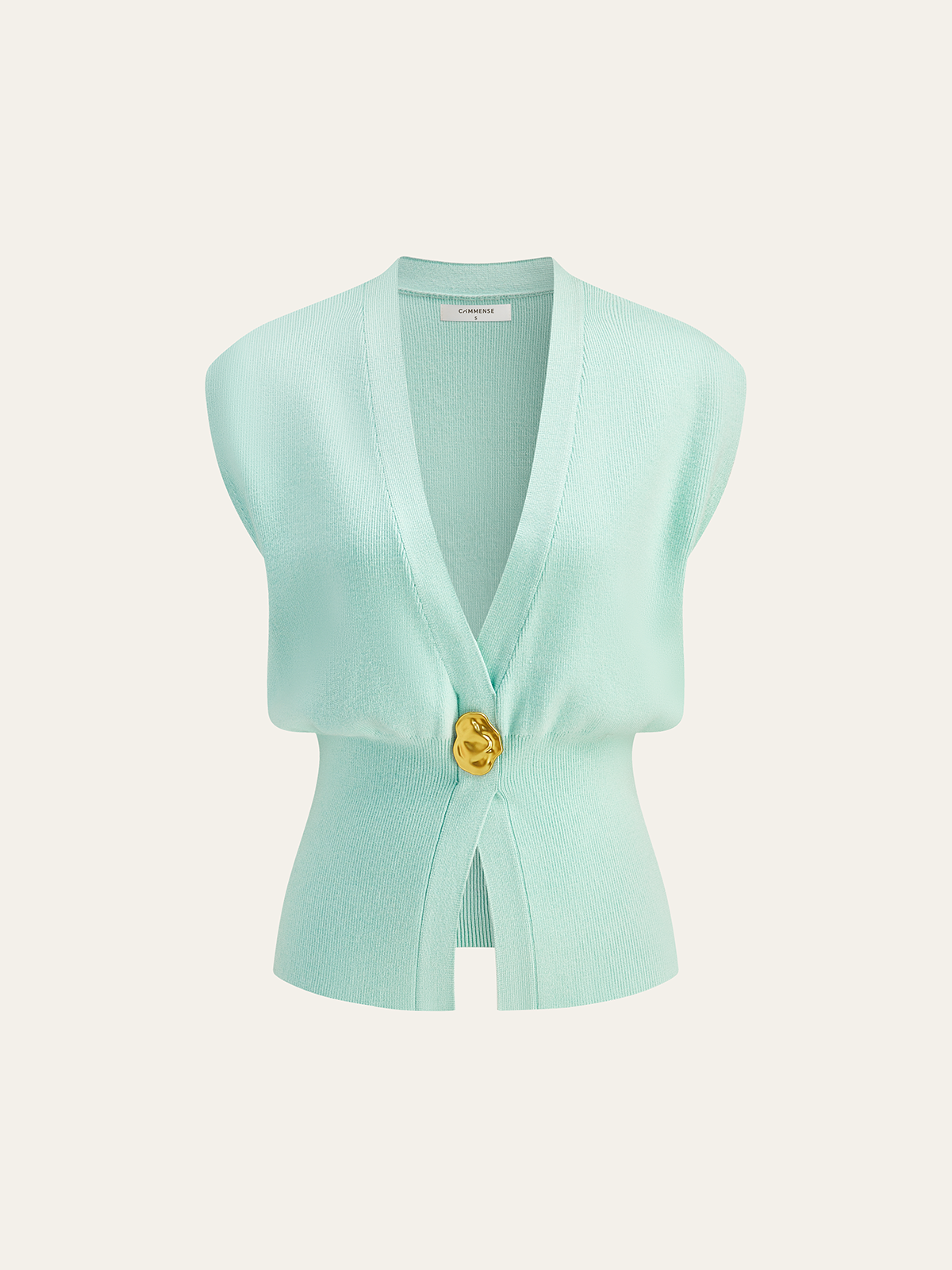 V-Neck Buttoned Detail Sweater Vest - Casual Knitwear for All Seasons
