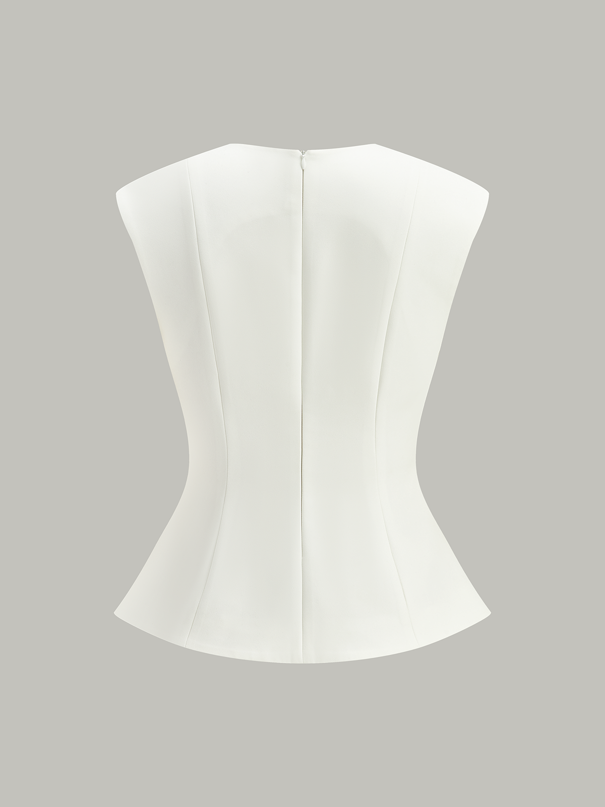Sleeveless Peplum Top with Metal Buttons Women's Fashion Trend
