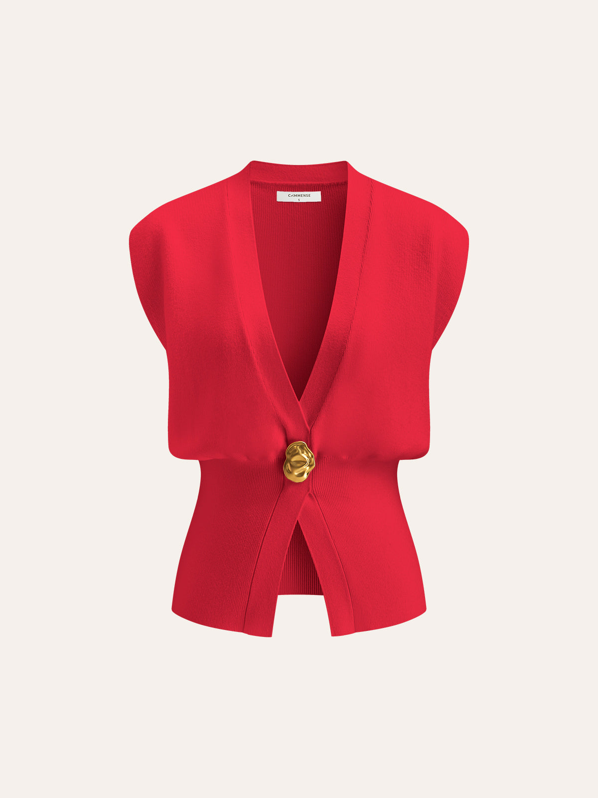 V-Neck Buttoned Detail Sweater Vest - Casual Knitwear for All Seasons