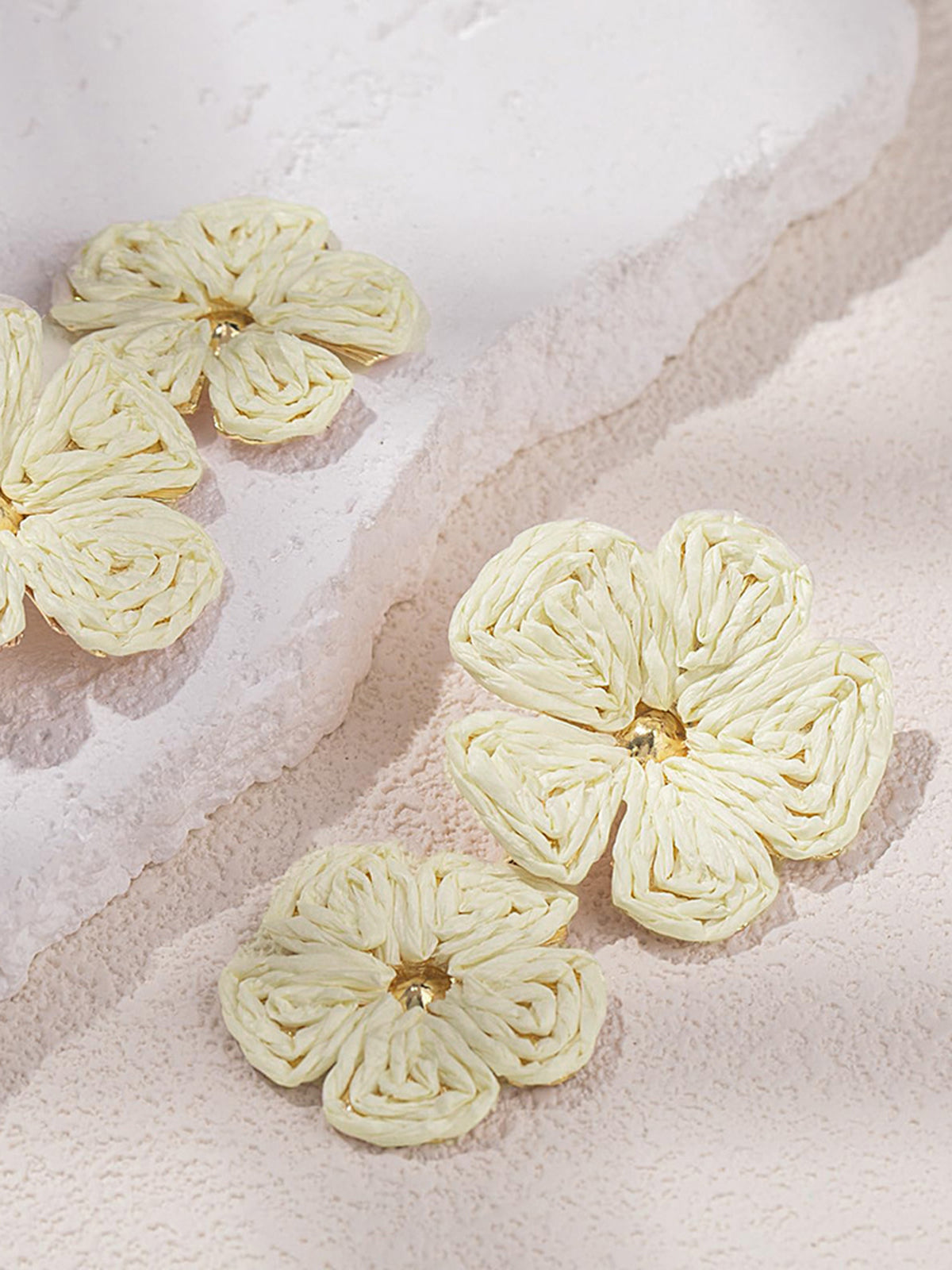 Gilded Lace Petal Earrings Handcrafted Feminine Lightweight Jewelry