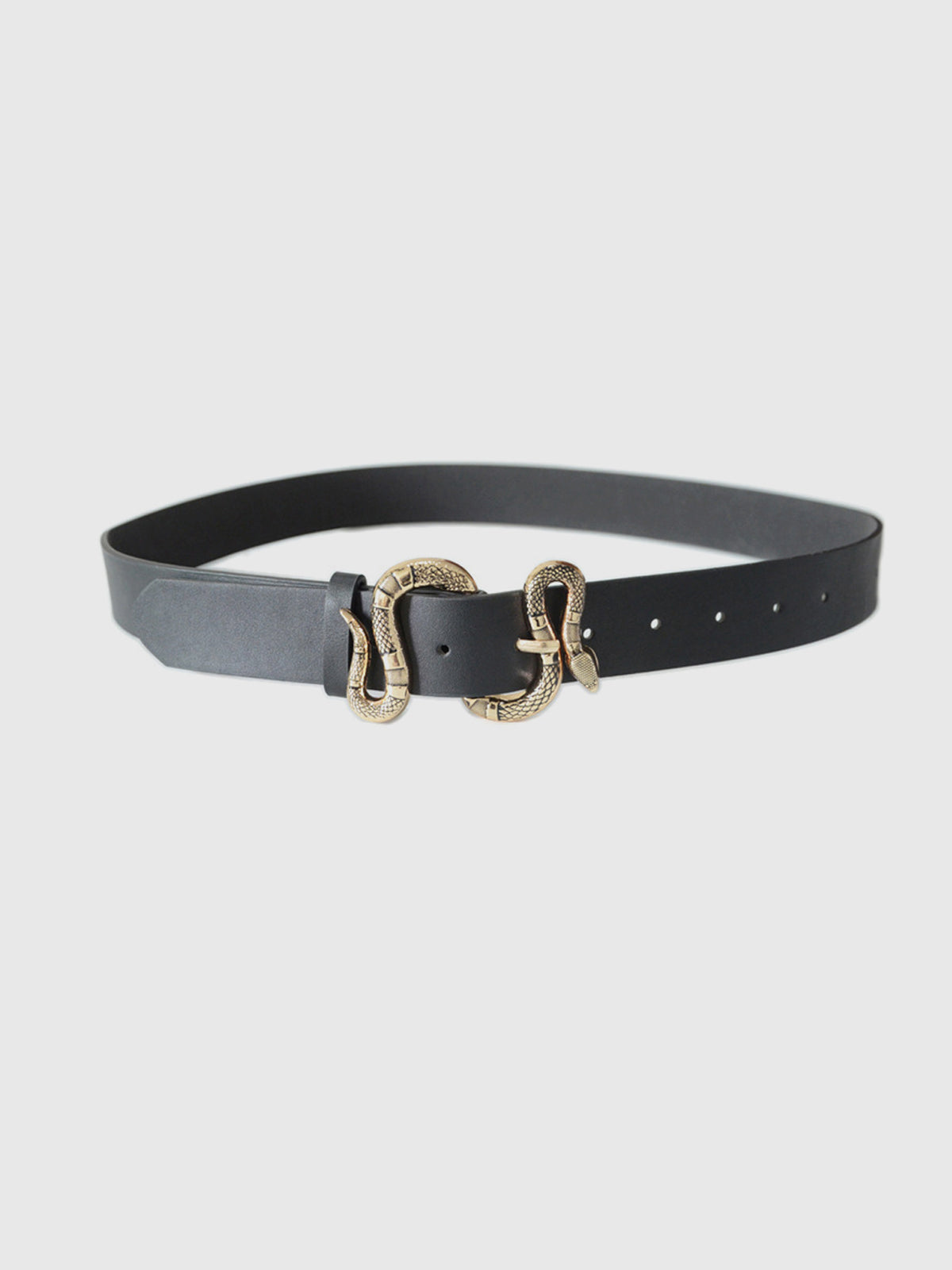 Snake Buckle Leather Belt for Stylish Casual Wear