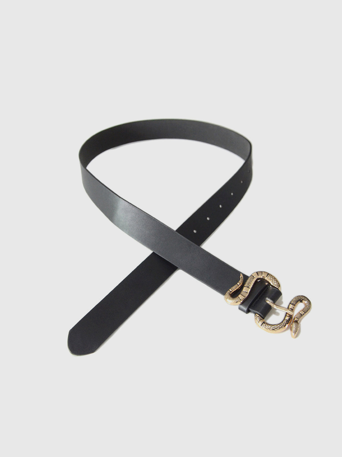 Snake Buckle Leather Belt for Stylish Casual Wear