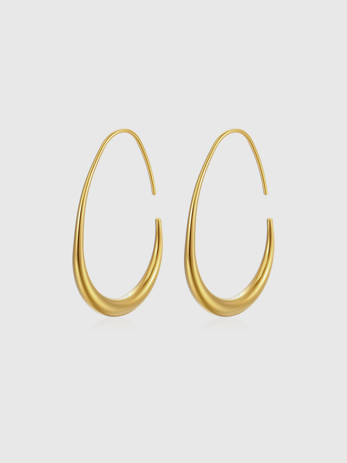 Golden Fluid Hoop Earrings with Elegant Drop Design
