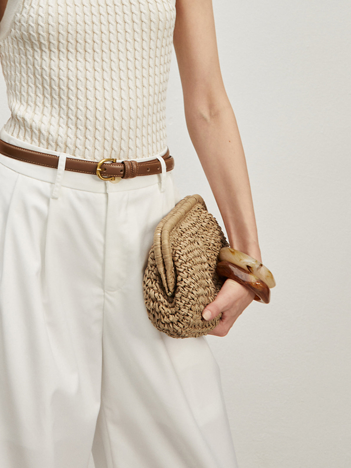 Straw Clutch Bag Casual Summer Beach Purse Handwoven