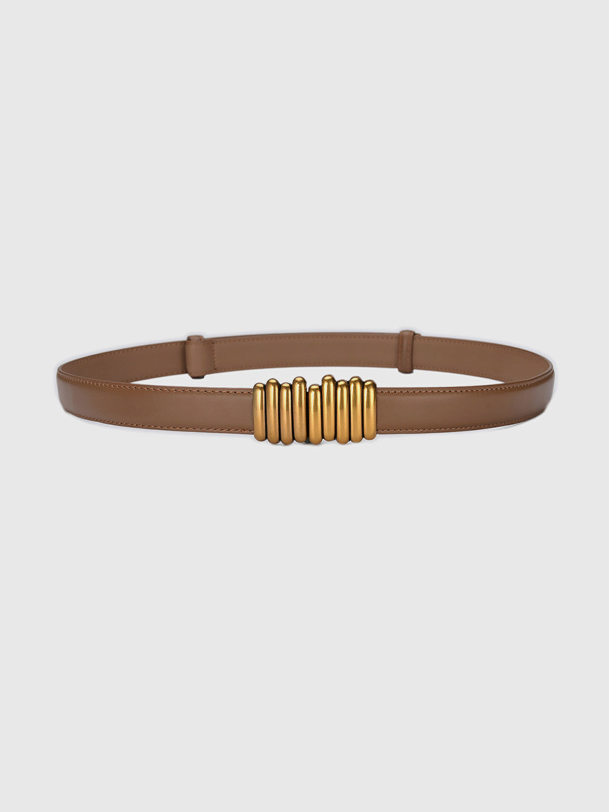 Vintage Faux Leather Belt with Classic Buckle Closure