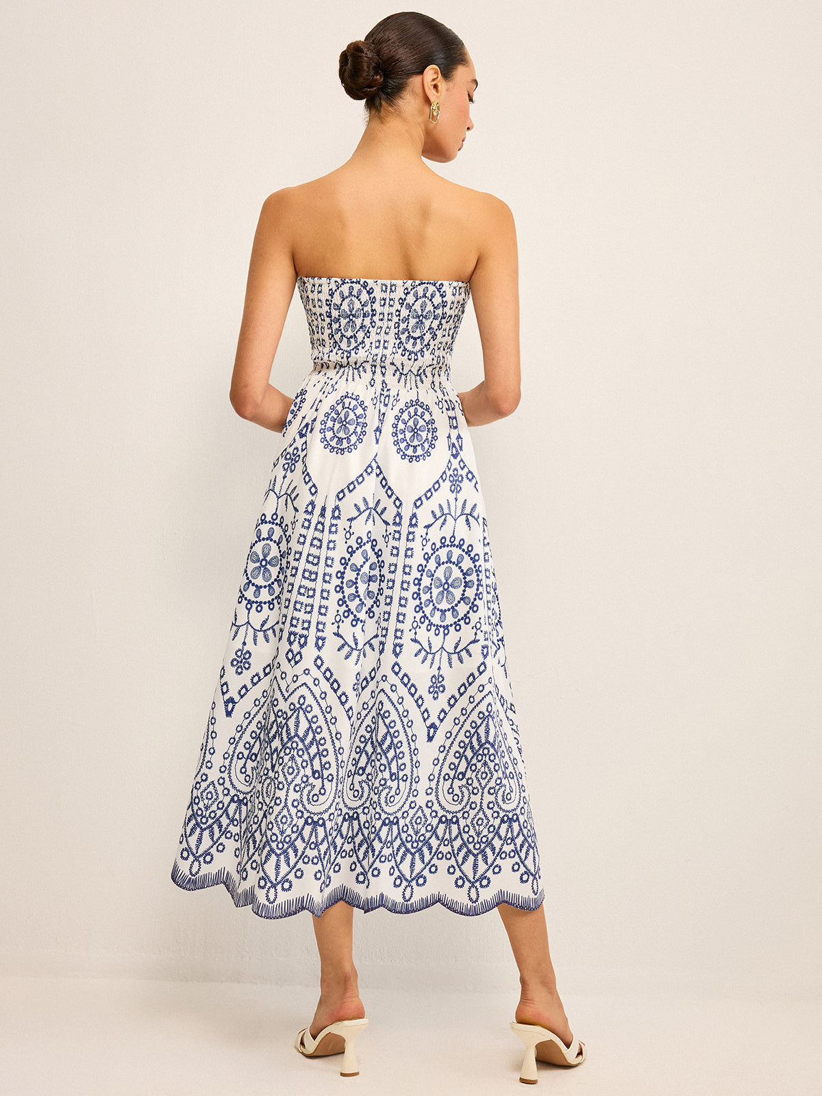 Strapless Boho Maxi Dress for Summer Weddings and Beach Outings