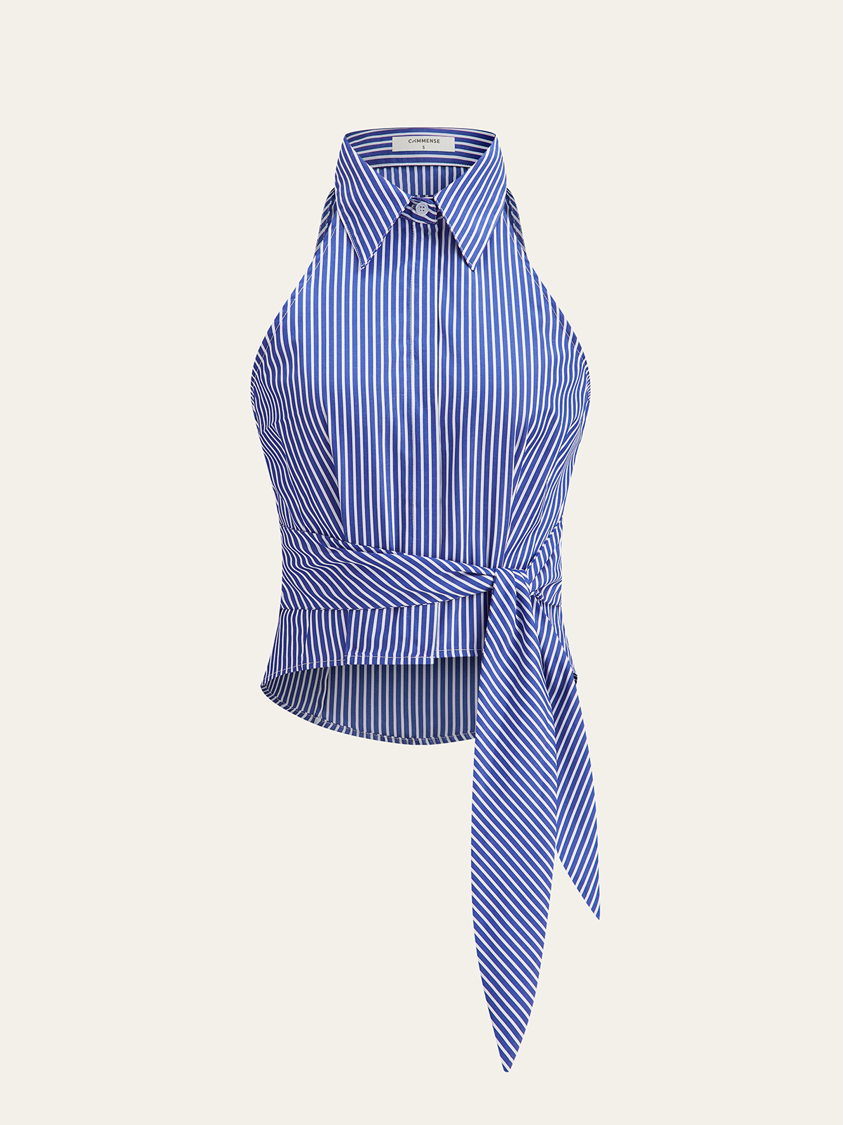 Striped Tie-Waist Crop Top with Enhanced Comfort Fit for Women