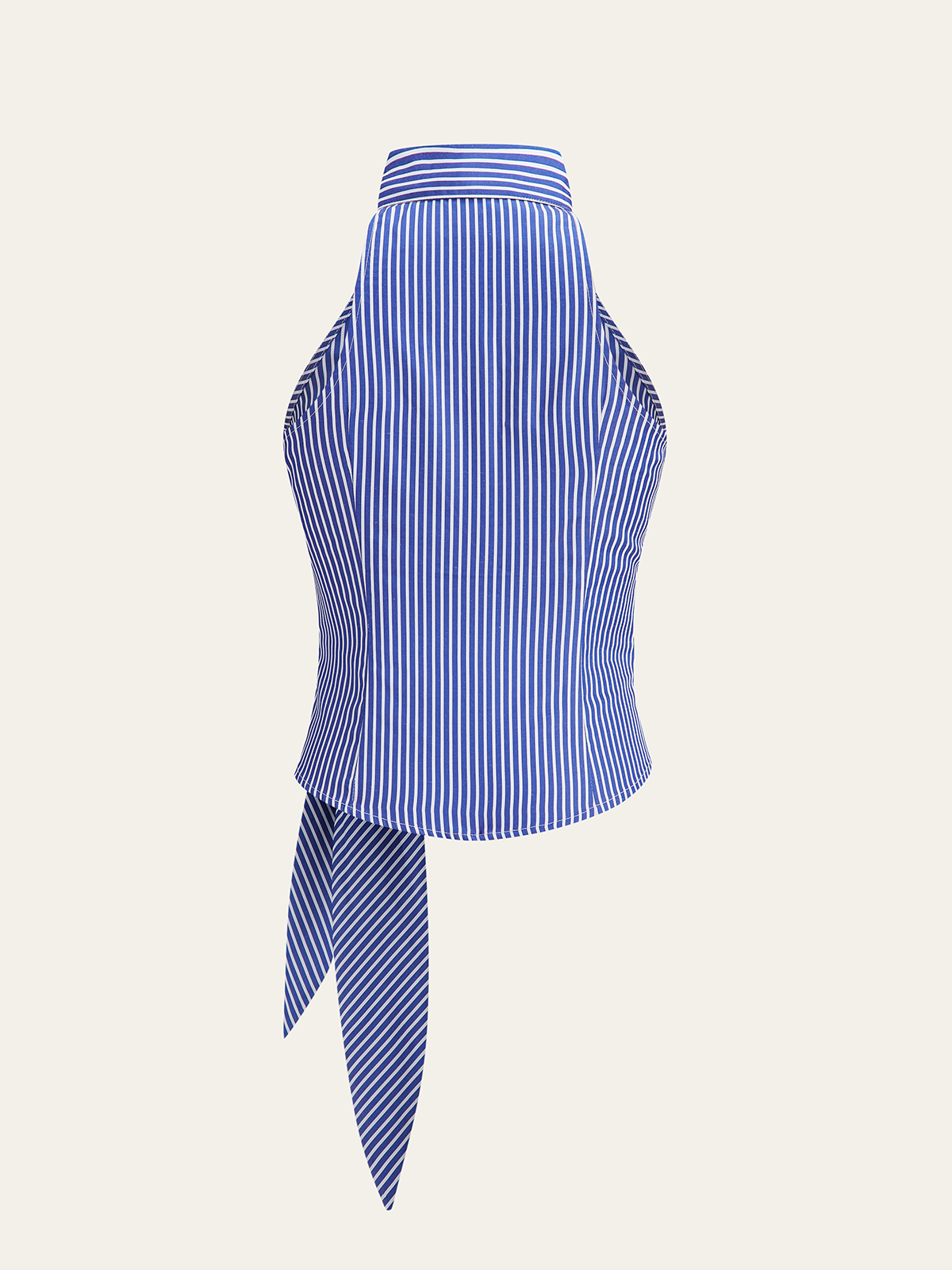 Striped Tie-Waist Crop Top with Enhanced Comfort Fit for Women