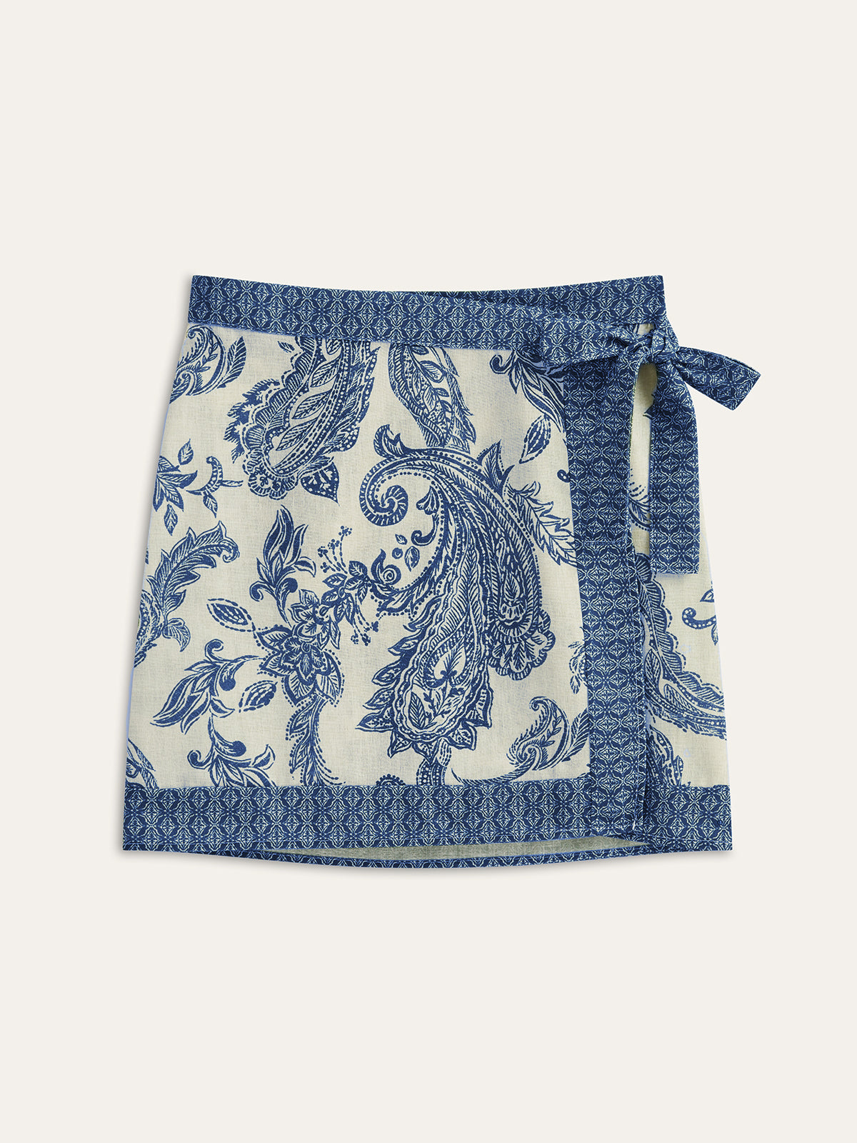 Paisley Print Wrap Skirt Lightweight Summer Style