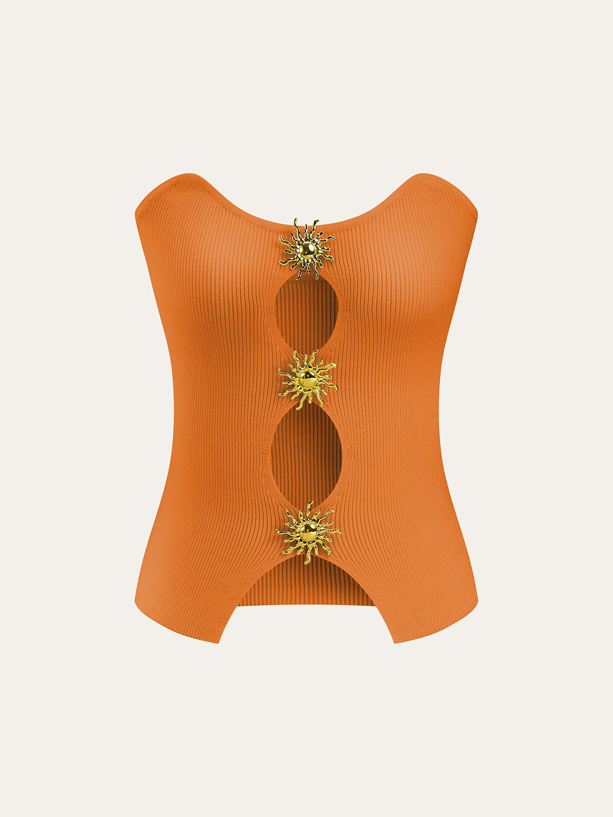 Metal Cut-Out Knit Sweater Vest for Layering and Fashion Styling