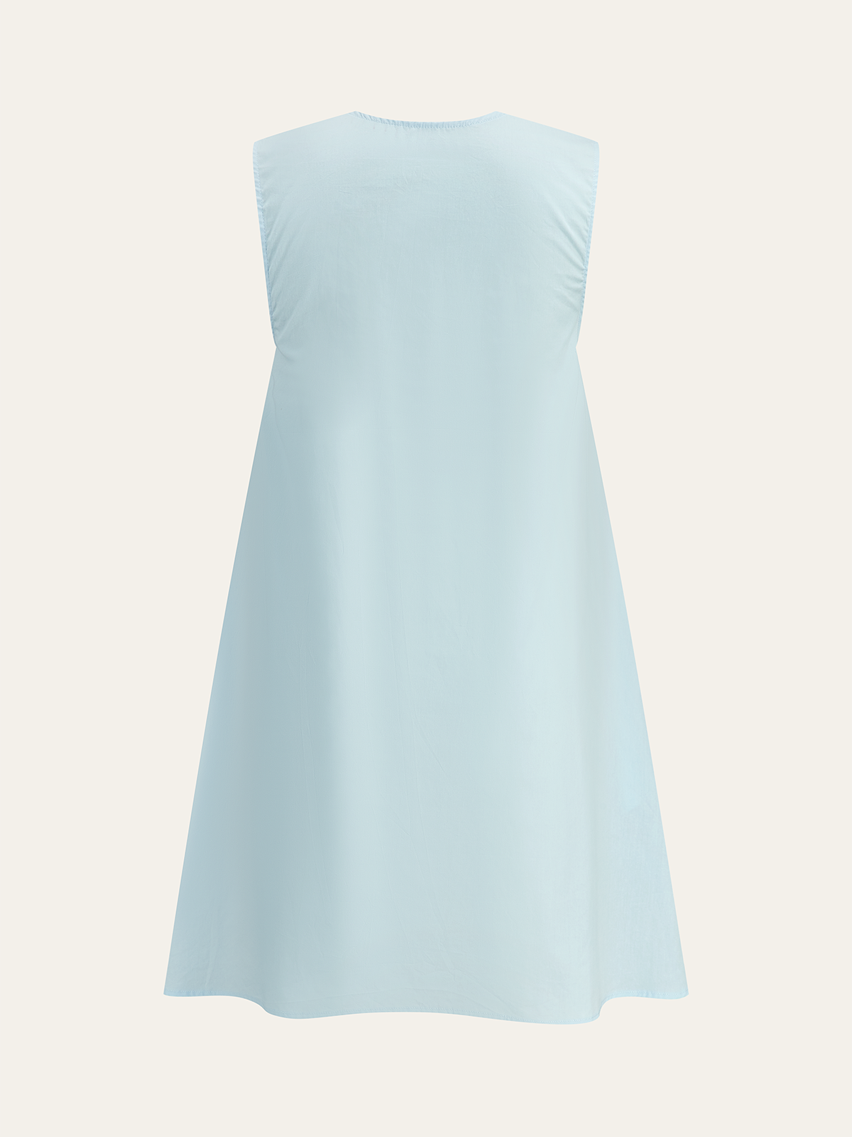 Cotton Ruched Neckline Mini Dress Casual Summer Women's Fashion