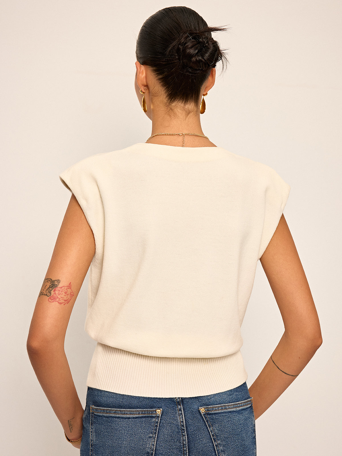Asymmetric Two-Way Wear Knit Vest for Layering Essentials