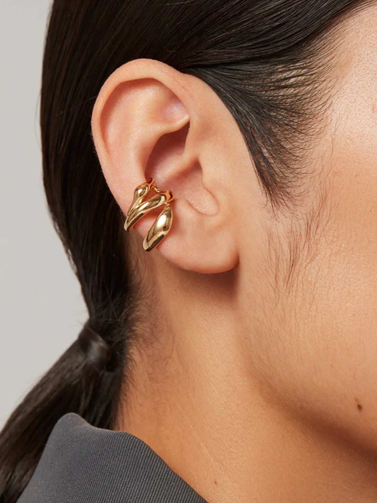 Geometric-Shaped Ear Cuff Minimalist Modern Jewelry Design
