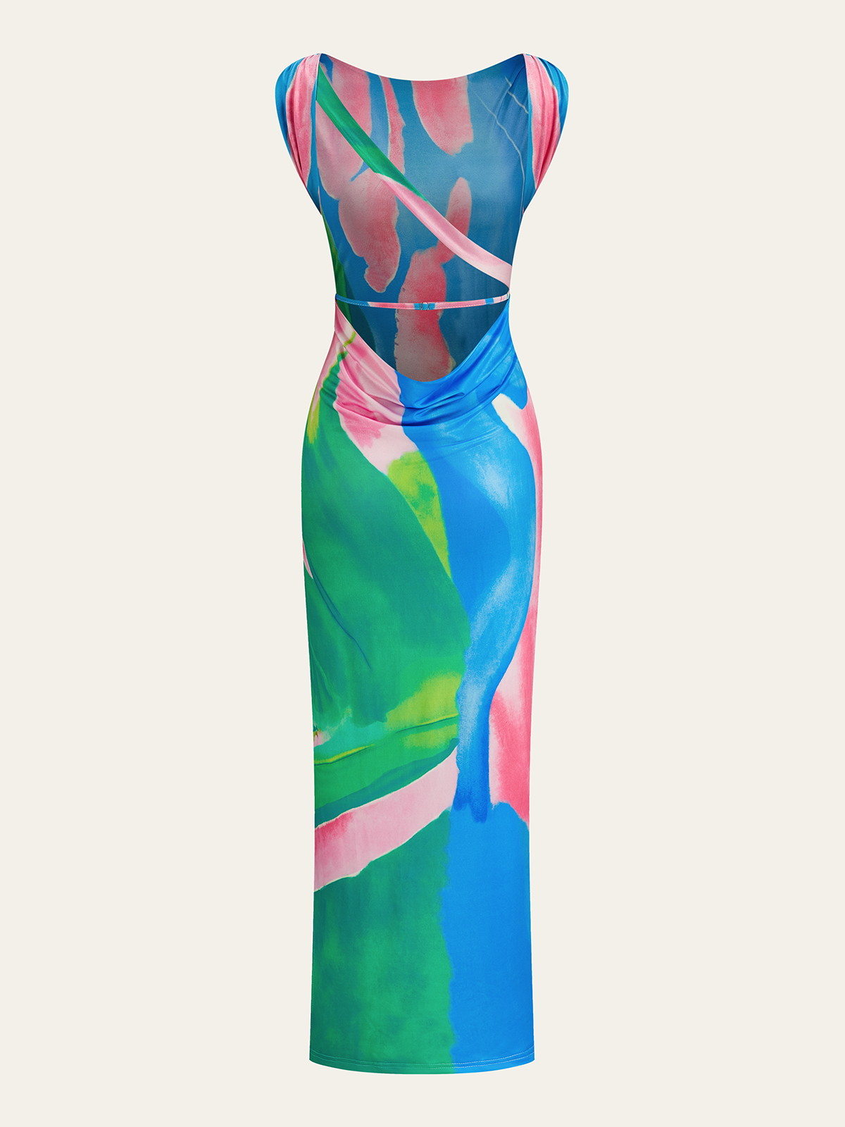 Monet Garden Print Sleeveless Maxi Summer Dress for Women