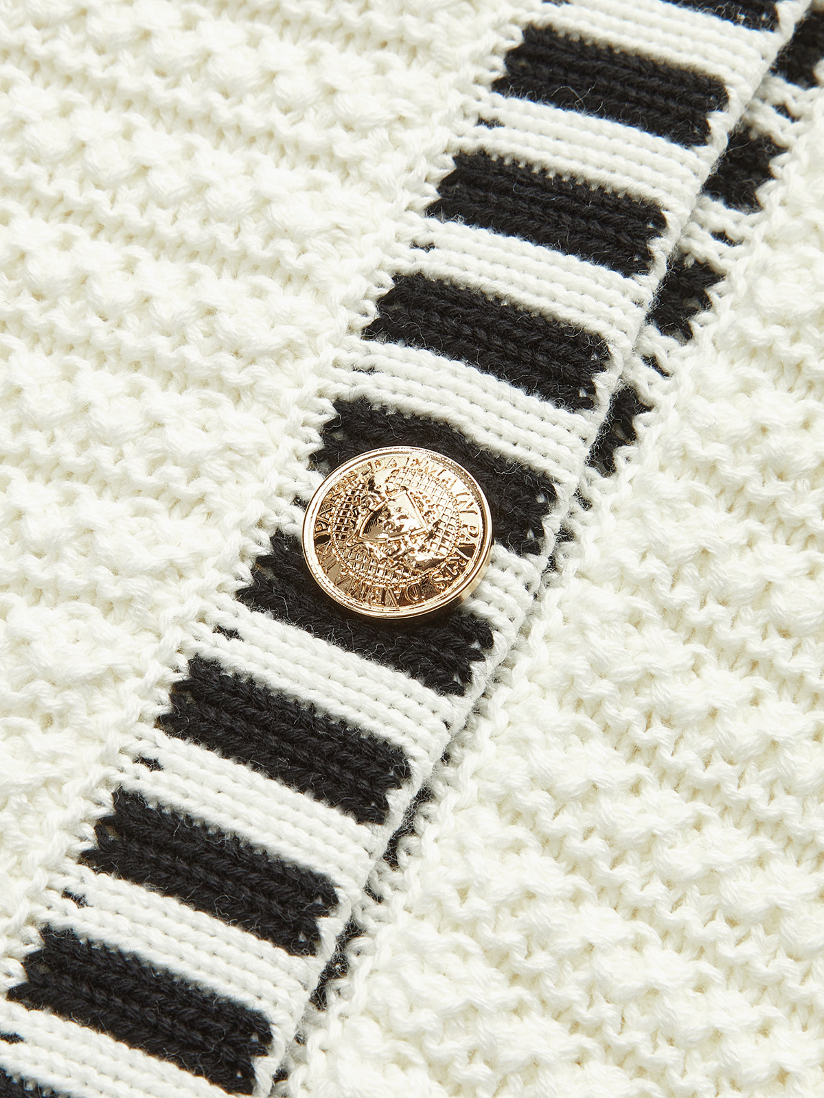 Button Striped Trim Knit Vest - Casual Sleeveless Sweater Top