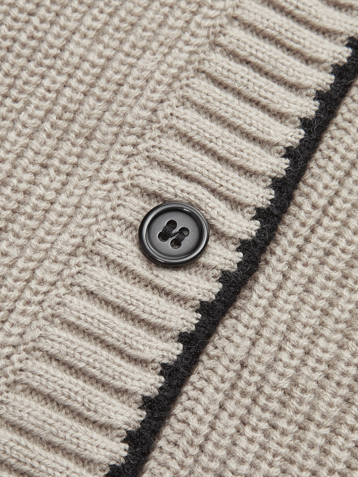 Tie Neck Contrast Trim Wool Blend Cardigan for Women