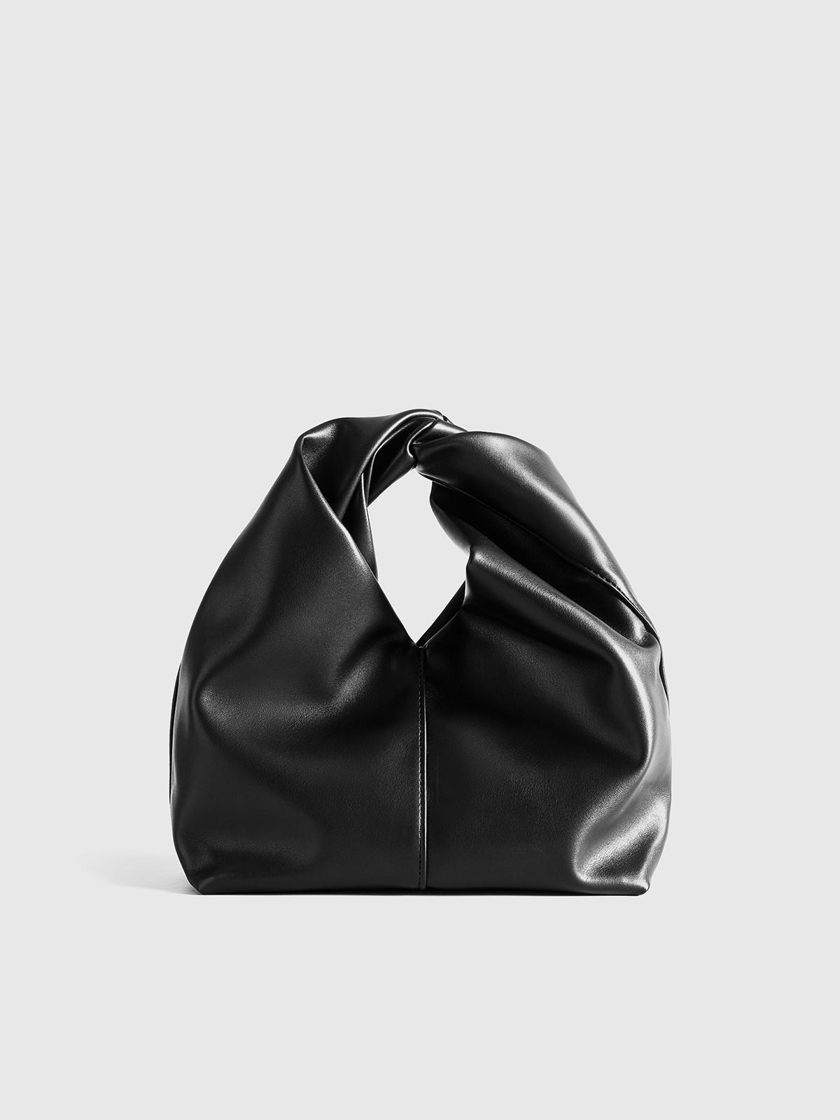 PU Leather Handbag with Twisted Top Handle, Stylish Designer Fashion Accessory