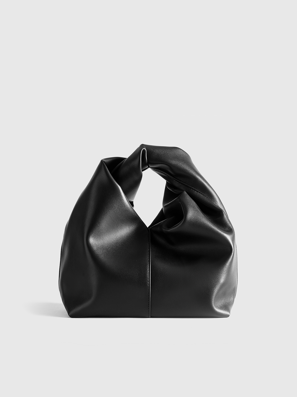 PU Leather Handbag with Twisted Top Handle, Stylish Designer Fashion Accessory