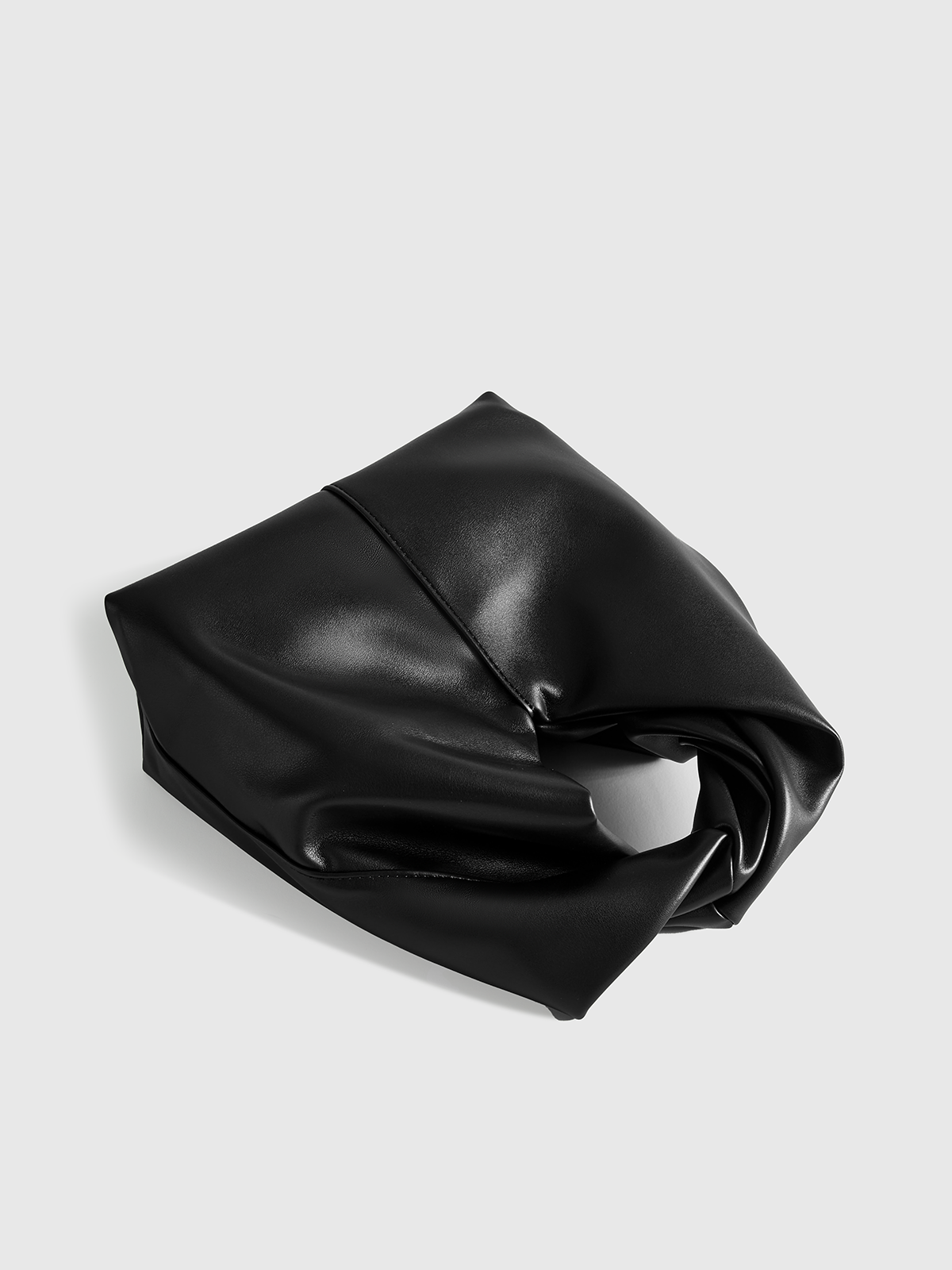 PU Leather Handbag with Twisted Top Handle, Stylish Designer Fashion Accessory